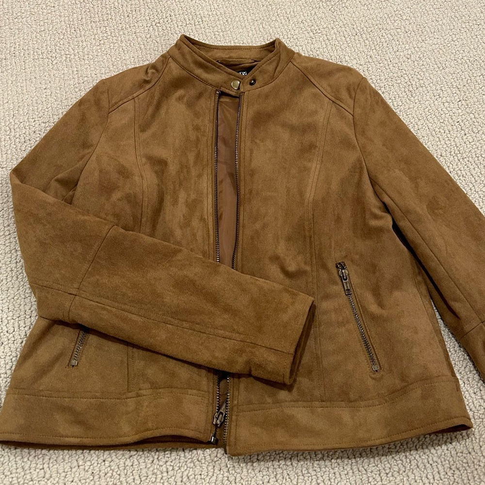 Brown faux suede jacket Small